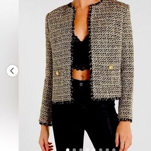 Express Black and Gold Tweed Blazer